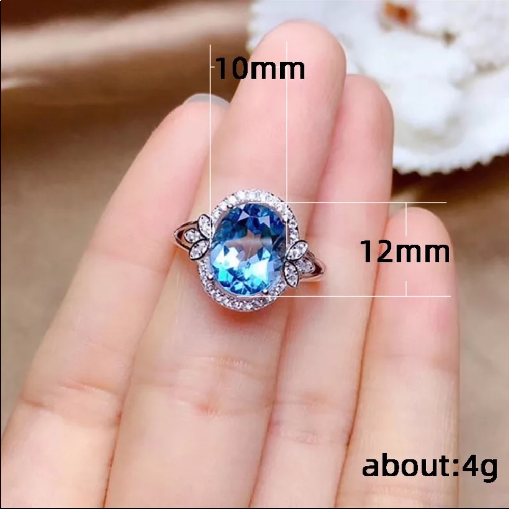 New 925 Silver Royal Oval Cut Sapphire Ring - Picture 4 of 4